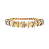 14K Gold bracelet with Pave diamond accents on a white background