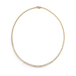 14K yellow gold bezel set diamond tennis necklace