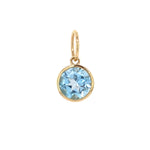 14K gold pendant with blue topaz gemstone