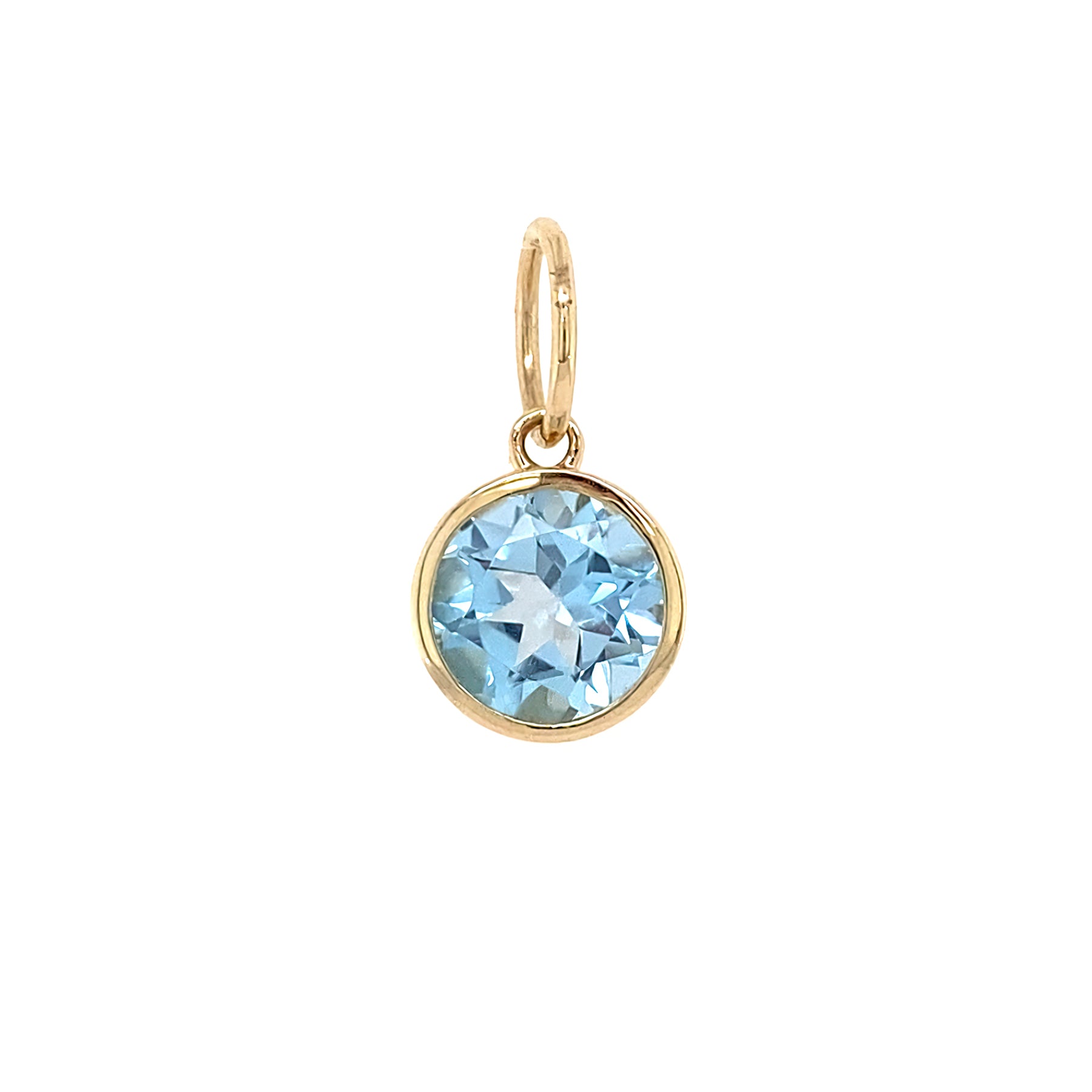 14K gold pendant with blue topaz gemstone