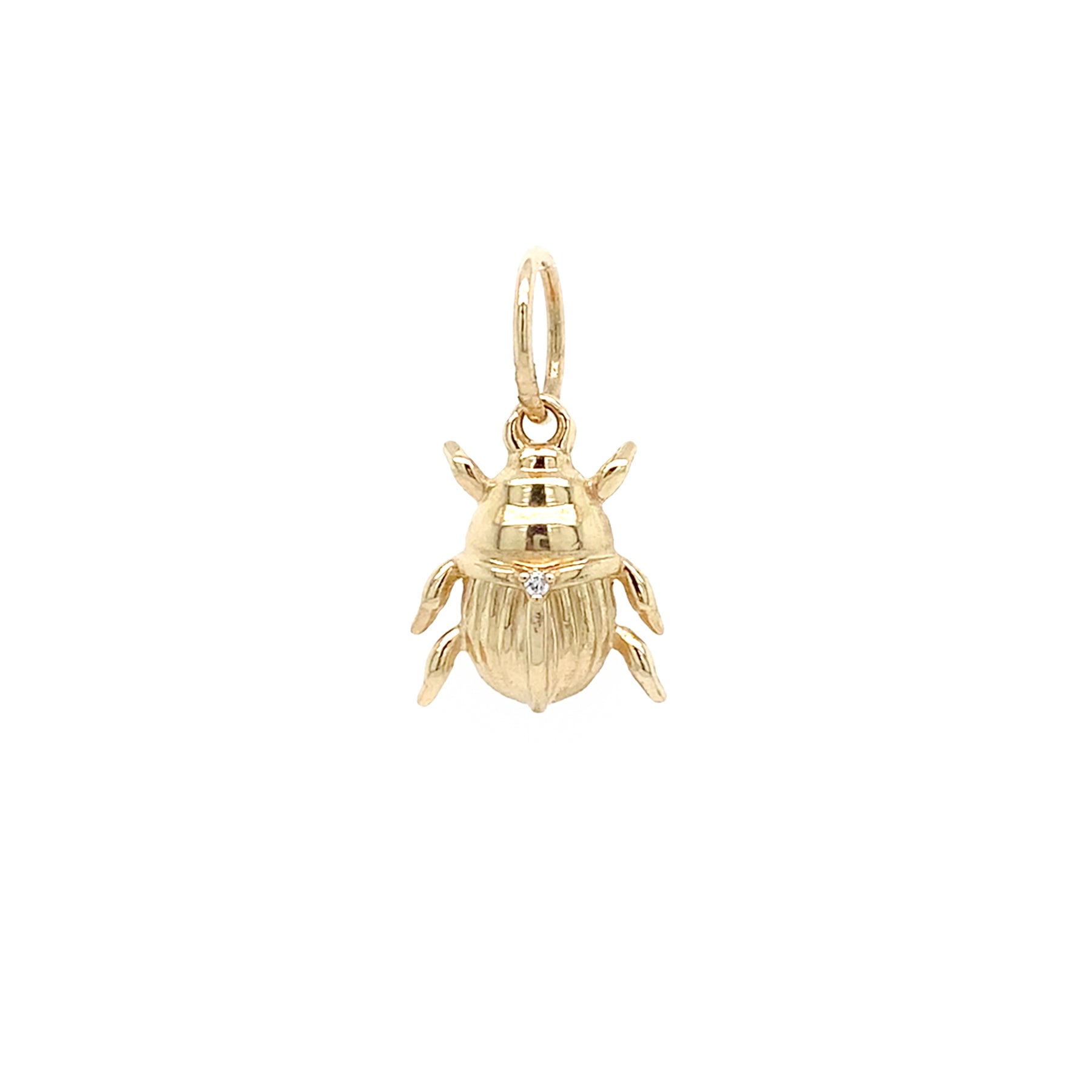14k yellow gold bug charm with diamond