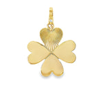 A 14K yellow gold clover pendant with a diamond enhancer 