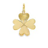A 14K yellow gold clover pendant with a diamond enhancer 