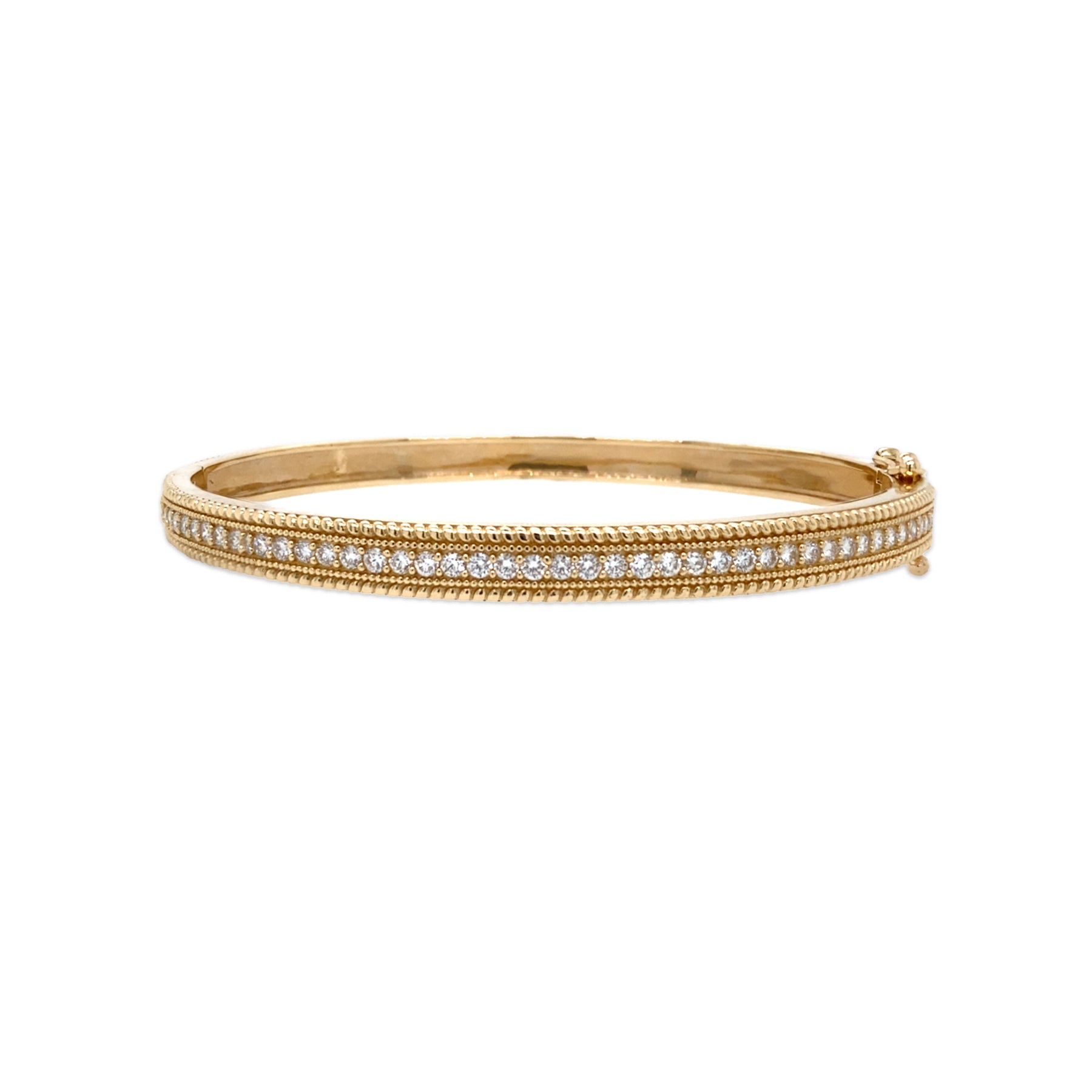 14K Gold bracelet with diamonds around the dircumference