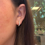 14K Gold Diamond Hoop Earrings