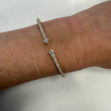 14K Yellow Gold Diamond Narrow Cuff Bracelet