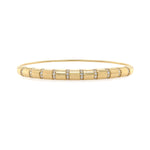 14K Gold bangle with embedded diamonds on a white background