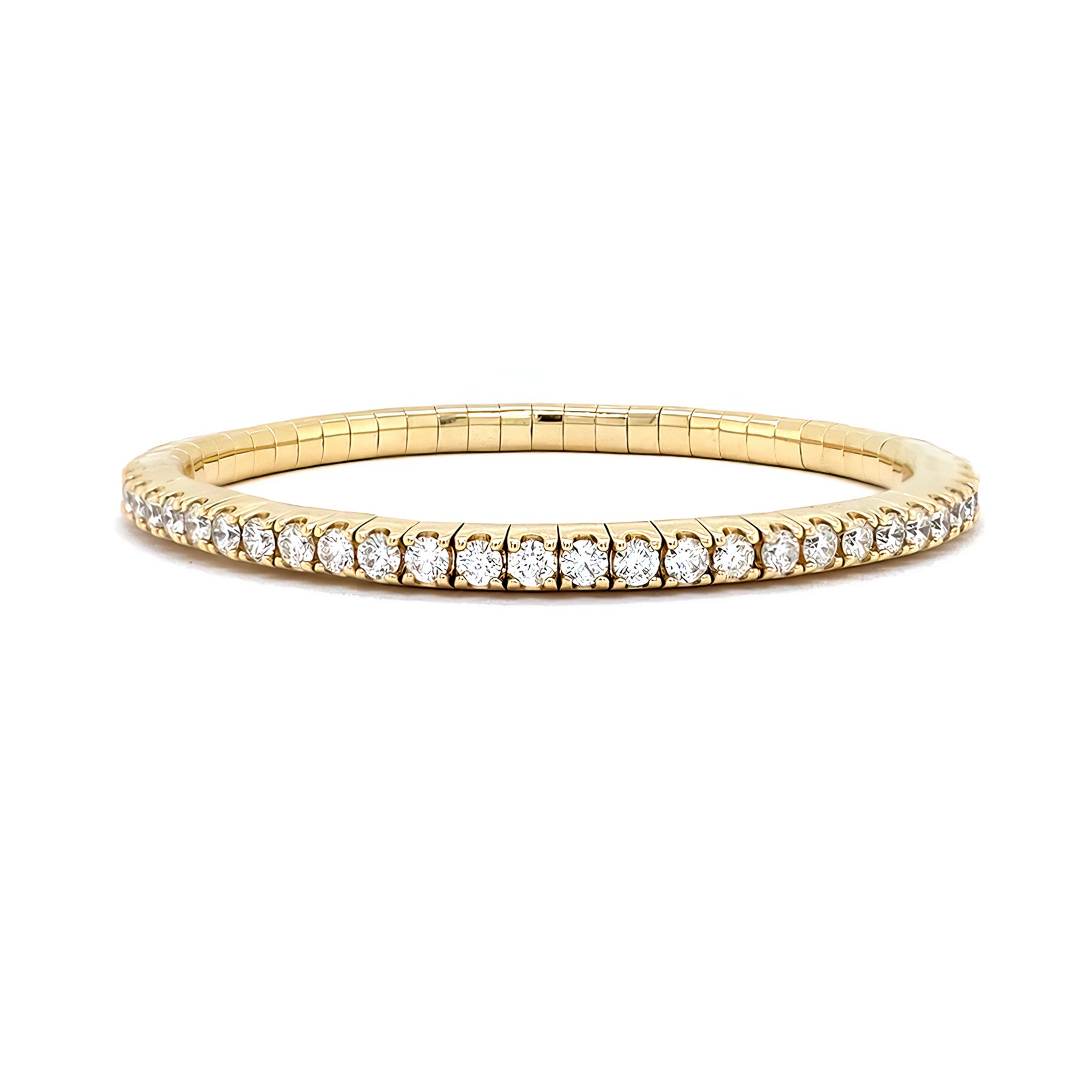 14K Gold Diamond Tennis Stretch Bracelet 4 carats