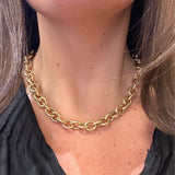 Gold Oval Link Necklace