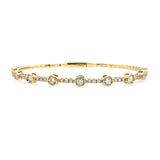14K Gold bracelet with diamonds on a white background