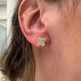 Clover Diamond Earrings, 1.0 Carat