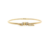14K Gold bracelet with a knot-shaped diamond design on a white background