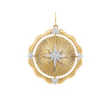14k yg fluted pendant with diamond star