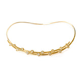14k yg diamond bezel double choker