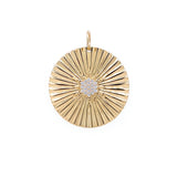 14k yg fluted pendant with starburst
