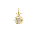 14k yg ladybug charm with diamonds