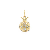 14k yg ladybug charm with diamonds