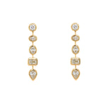 14k yg mixed shape diamond earrings