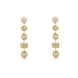 14k yg mixed shape diamond earrings