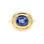 14K yg sapphire bezel ring