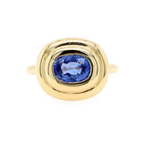 14K yg sapphire bezel ring