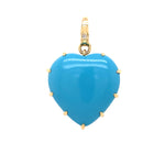 14k yg turquoise heart pendant