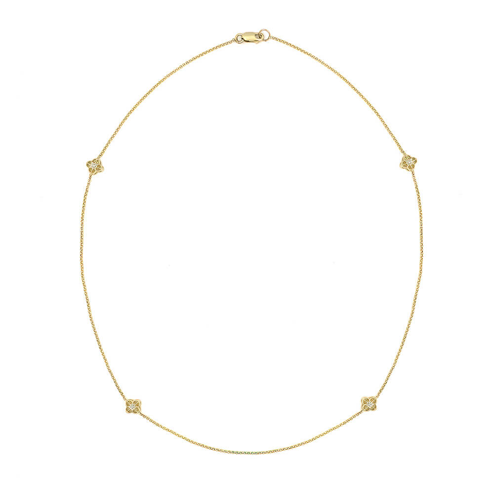 14k Clover DBY with Diamonds
