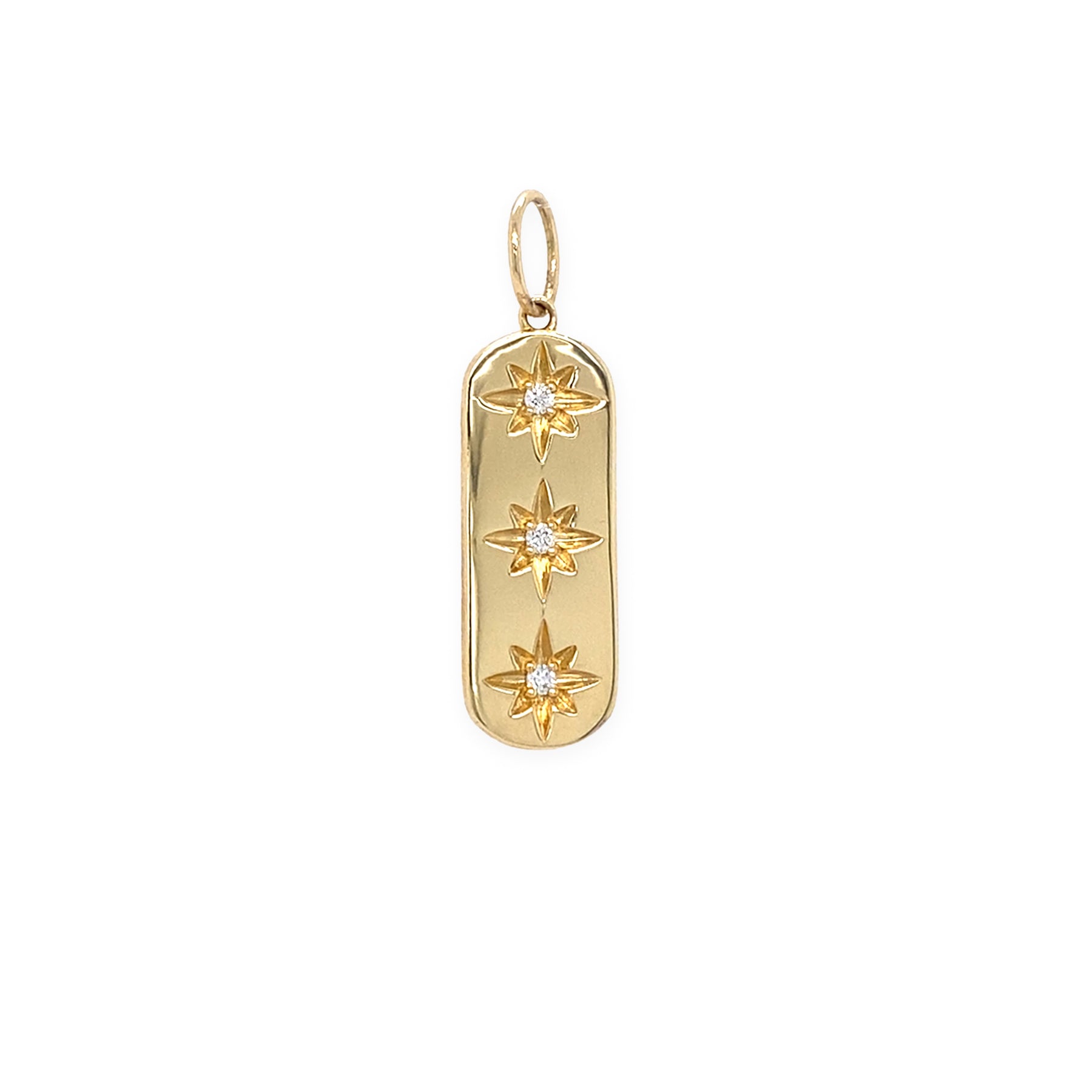 14k yg starburst bar pendant 