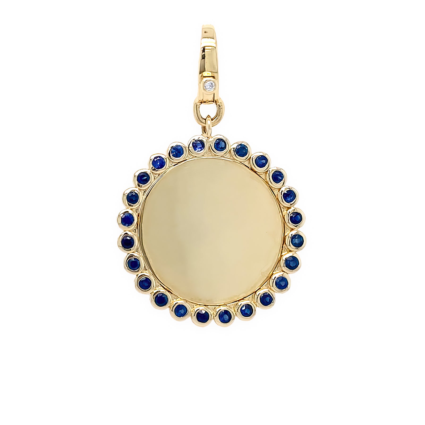 14k yg sapphire bezel pendant 