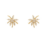 14k yellow gold diamond star stud earrings 