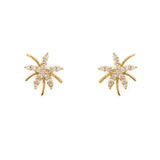 14k yellow gold diamond star stud earrings 