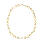 14K Gold Circle Link chain necklace  on a white background