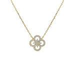 14k Yellow Gold Clover Pendant Necklace