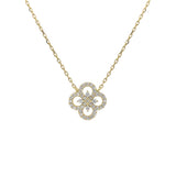 14k Yellow Gold Clover Pendant Necklace