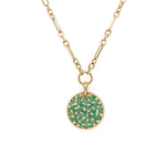 14k Yellow Gold Diamond and Emerald Necklace 