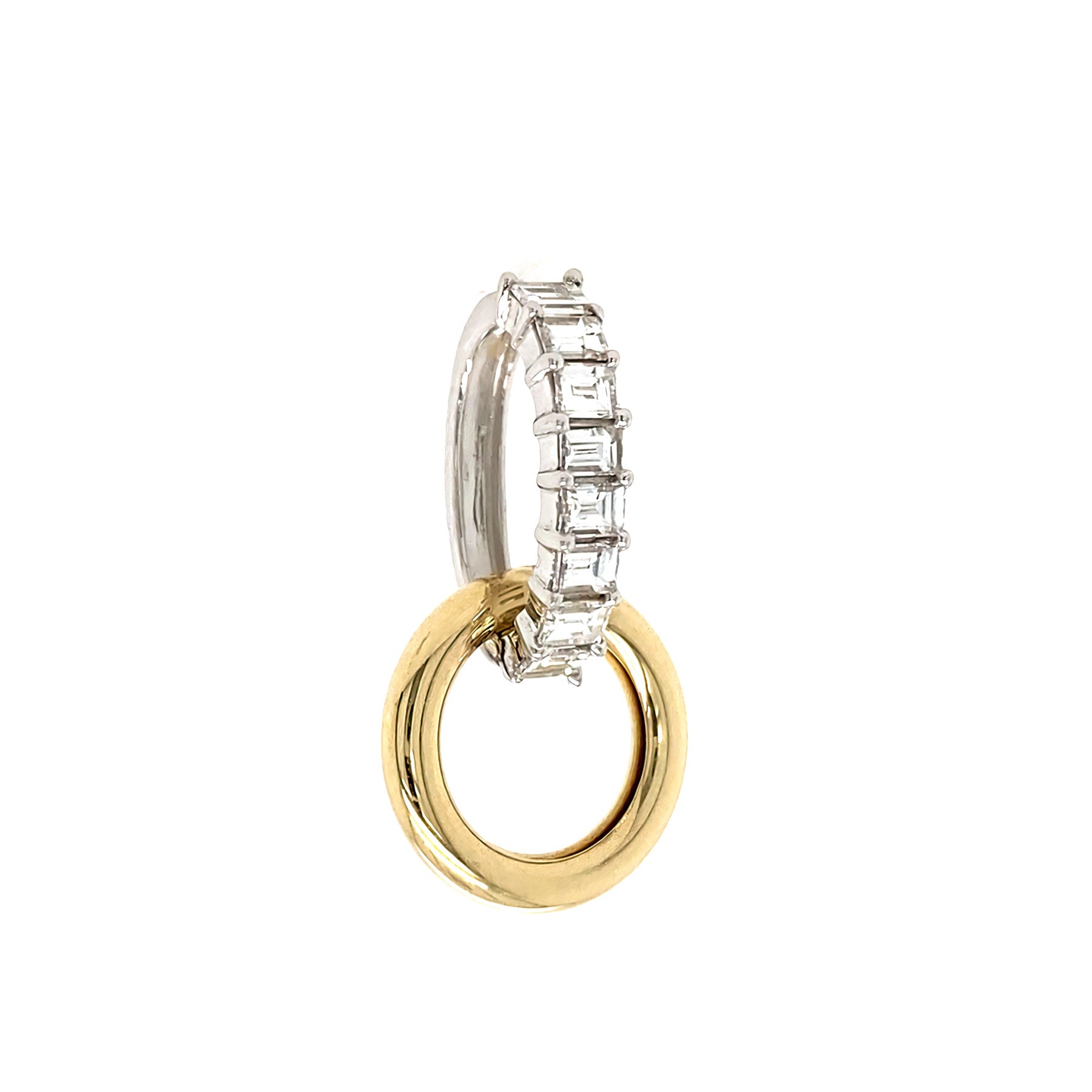 14K Gold Diamond Baguette Bail Charm