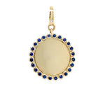 14k yellow gold sapphire bezel pendant 