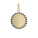 14k yellow gold sapphire bezel pendant 