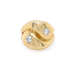 14K Yellow Gold two diamond ring 
