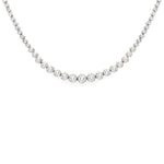 14k wg Graduated Bezel Diamond Necklace close up
