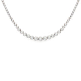 14k wg Graduated Bezel Diamond Necklace close up