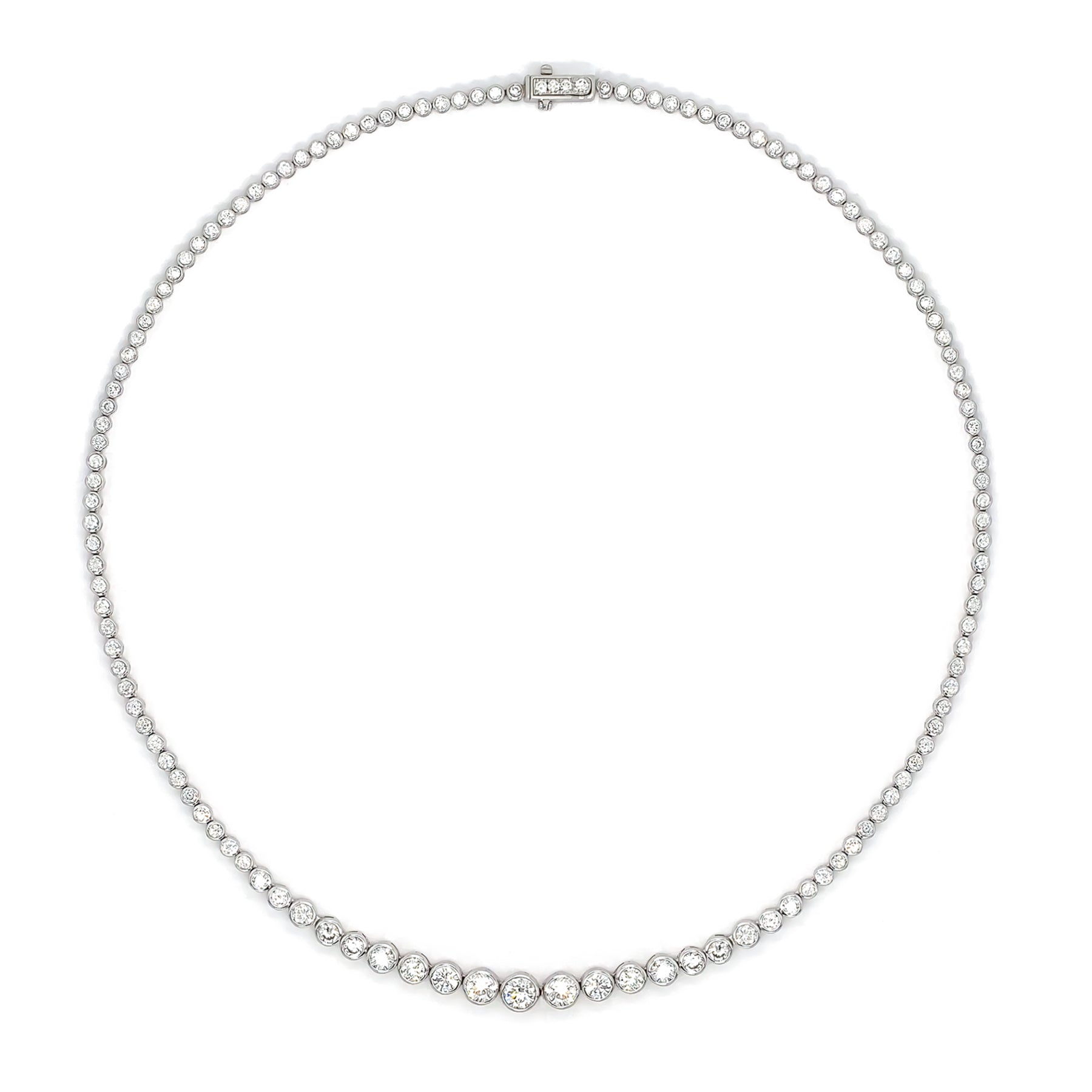 Graduated Bezel Diamond Necklace