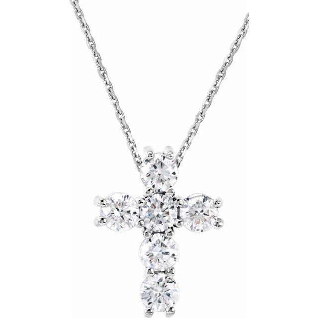14k wg small diamond cross