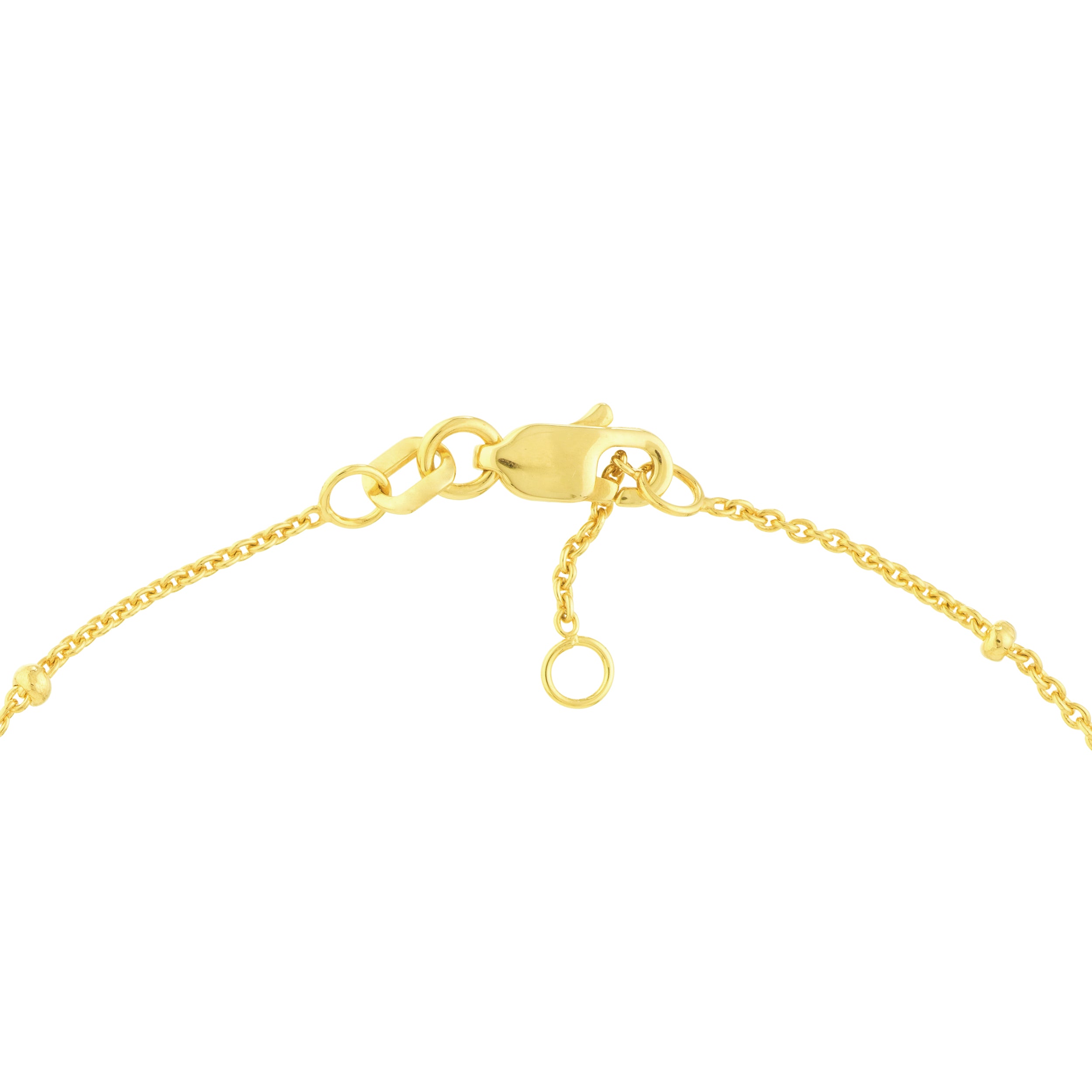 14k yellow gold Diamond Star Bezels and Beads Bracelet