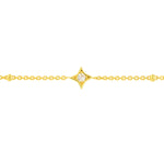 14k yellow gold Diamond Star Bezels and Beads Bracelet