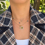 14k yellow gold bubble initial pendants