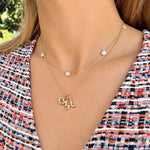 14k yellow gold bubble initial pendants