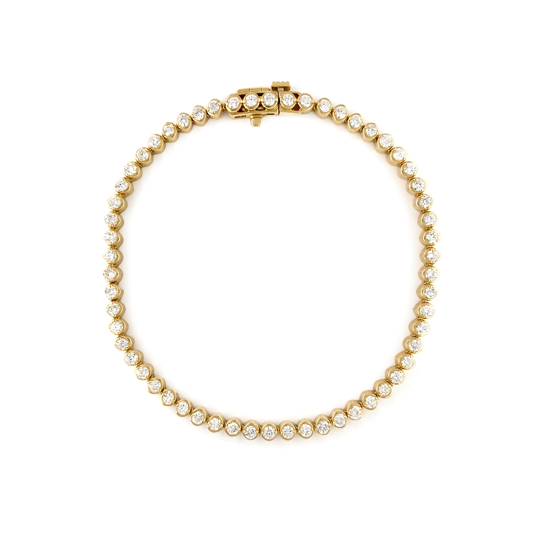 14k yg bezel diamond tennis bracelet 