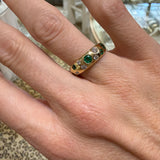 14k yg diamond and scatter ring on hand
