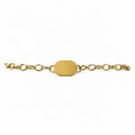14k yg link bracelet with oval plate